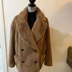 H&M Light Brown Faux Fur Jacket